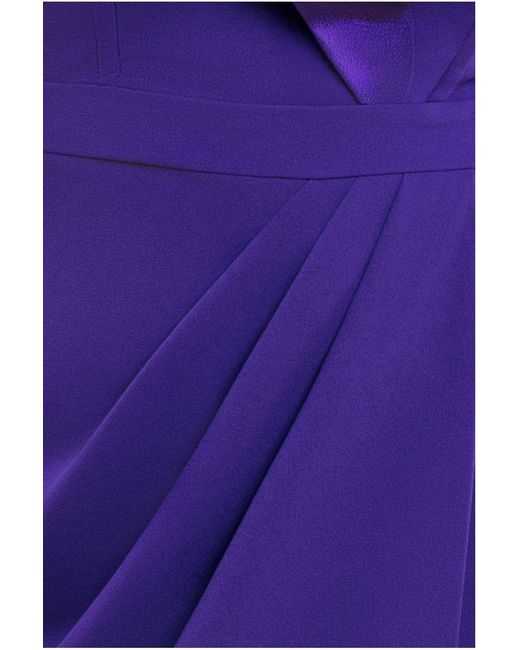 Goddiva Purple Satin & Scuba Maxi With Thigh Split