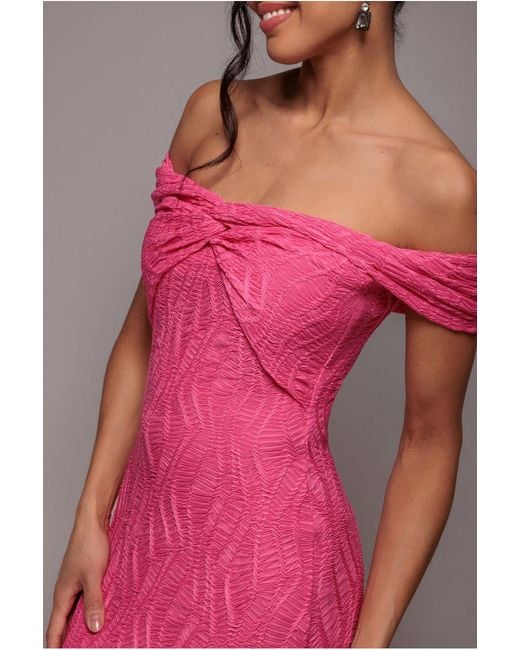 Goddiva Pink Front Knot Twist Maxi Dress