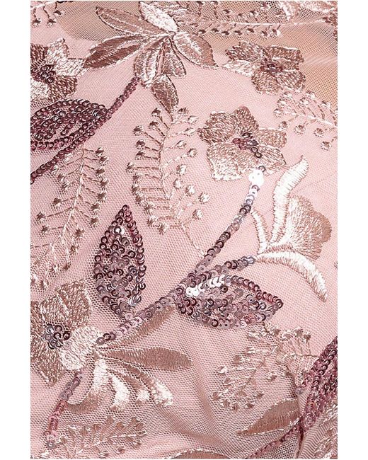Goddiva Pink Embroidered Top Chiffon Pleated Midi