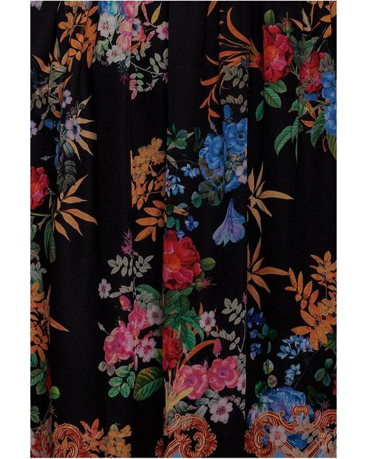 Goddiva Green Chiffon Wrap Border Floral Print Midi Dress