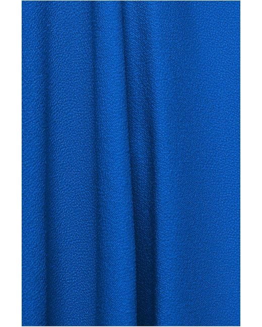Goddiva Blue Off The Shoulder Frill Neck Skater Romper