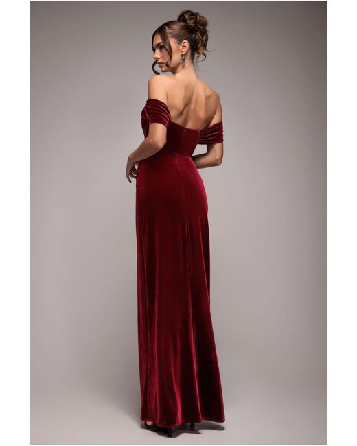 chinese dress ladies Draped Shoulder Velvet Corset Maxi Dress - Black main image 0