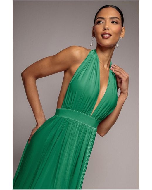 Goddiva Green Soft Touch Multiway Skater Mini Dress