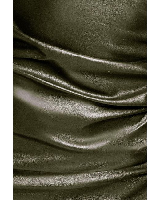 Goddiva Green Cut Out Faux Leather Mini Dress
