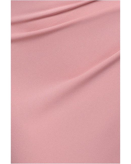 Goddiva Natural One Shoulder Scuba Crepe Evening Maxi Dress