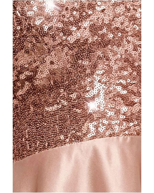 Goddiva Multicolor Multilayered Sequin And Satin Skater Mini