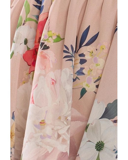 Goddiva Multicolor Sustainable Tiered Wrap Floral Mini Dress