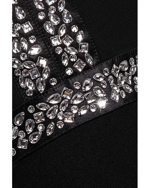 Goddiva Black Diamante Cross Back Maxi Dress