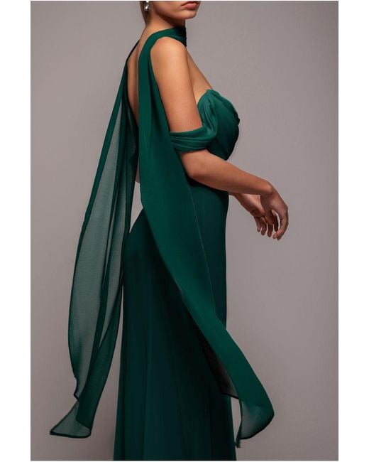 Goddiva Green Chiffon Scarf
