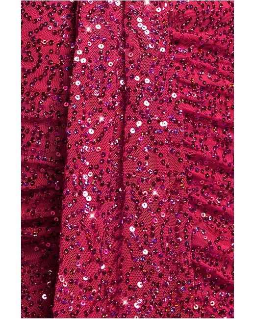 Goddiva Pink Plunge V-neck Sequin Maxi