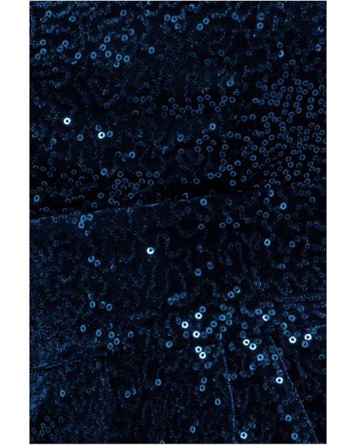 Goddiva Blue Sequin & Velvet Corset Jumpsuit