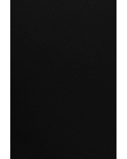 Goddiva Black Satin Plunge Neck Bardot Scuba Maxi Dress