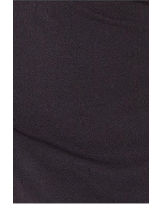 Goddiva Black Racer Neck Scuba Crepe Feather Sleeve Midi