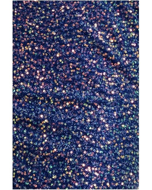 Goddiva Blue Sequin Cowl Neck Midi Dress