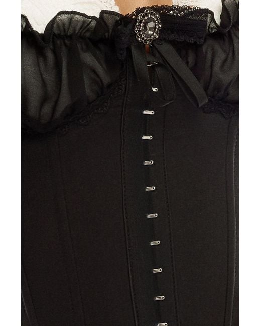 Goddiva Black Front Fastened Milk Maid Corset