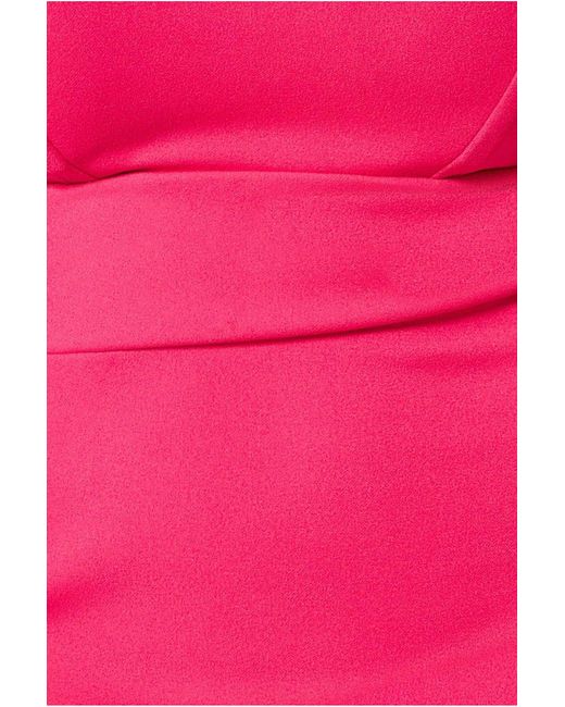 Goddiva Bandeau Scuba Midi Dress in Pink