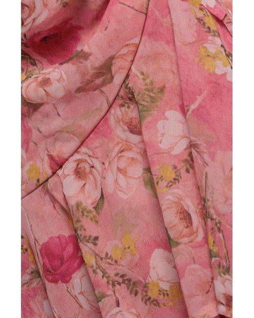 Goddiva Pink Floral Wrap High And Low Midaxi Dress