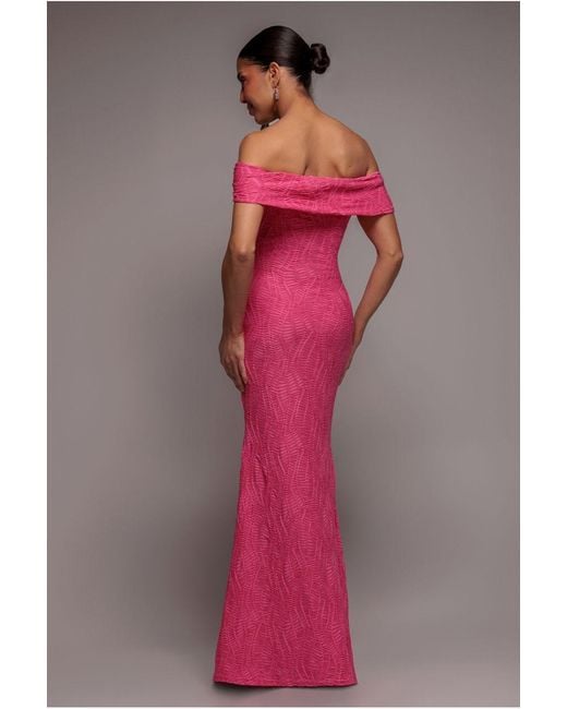 Goddiva Pink Front Knot Twist Maxi Dress