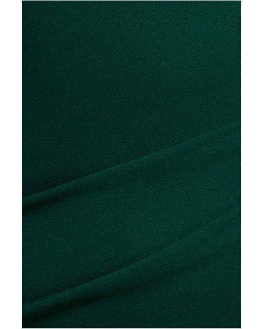 Goddiva Green Off The Shoulder Pleated Waist Maxi Dress