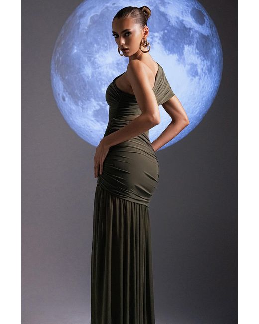 goddiva one shoulder evening maxi dress product info and reviews Rent Goddiva Red One Shoulder Knot Maxi Dress main image 0