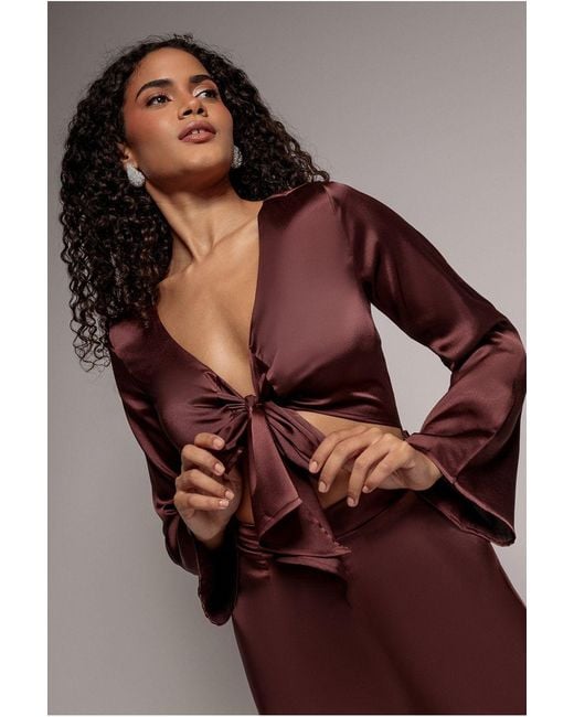 Goddiva Red Cut Out Satin Jumpsuit