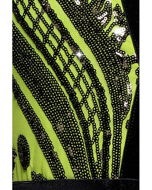 Goddiva Multicolor Deep V Neck Sequin Embroidered Jumpsuit