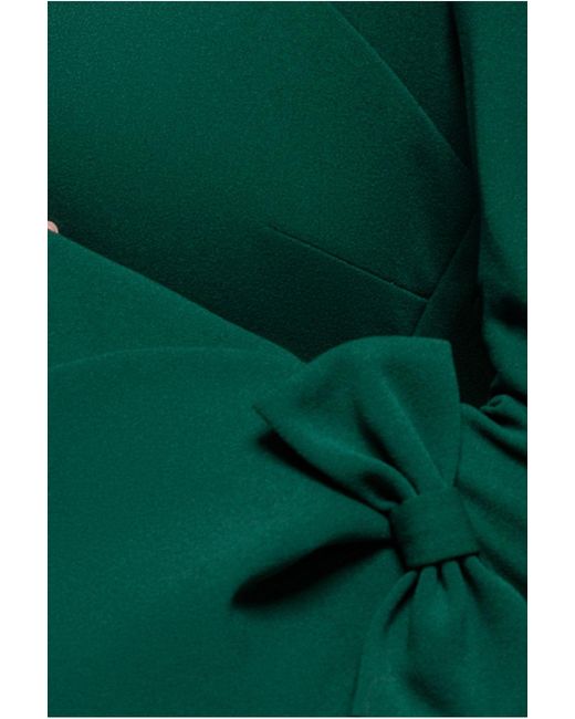 Goddiva Green Petal Bow Sleeve Frill Midi Dress