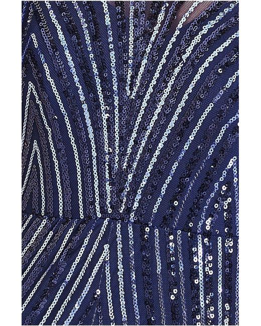Goddiva Blue Modesty Two Toned Sequin Maxi