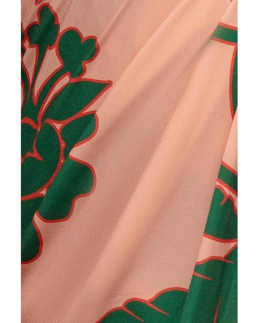 Goddiva Green Printed Crossover Maxi Dress
