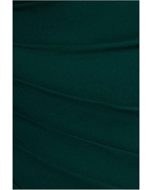 Goddiva Green One Shoulder Cape Sleeve Maxi Dress