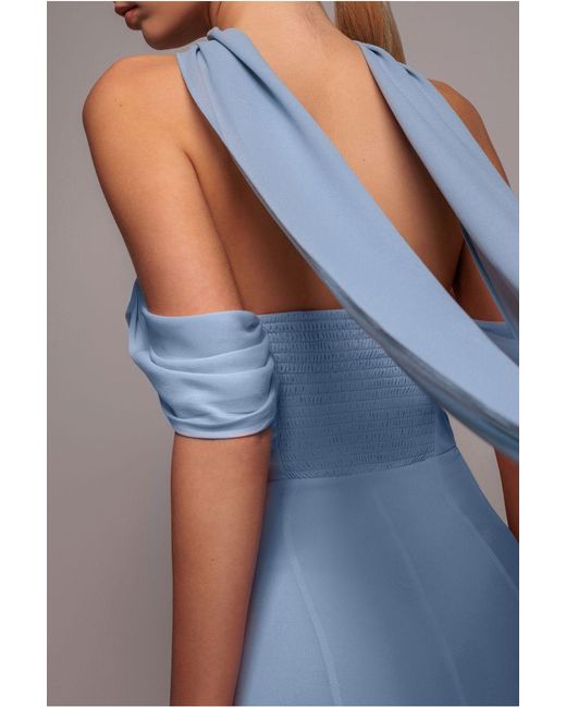 Goddiva Blue Chiffon Scarf