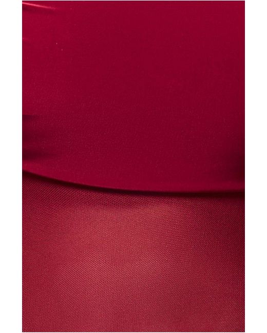 Goddiva Gathered Off The Shoulder Mesh Waist Panel Maxi Dress