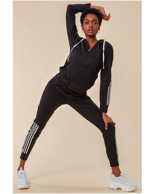 Cosmochic Blue Stripe Detail Hooded Tracksuit Set