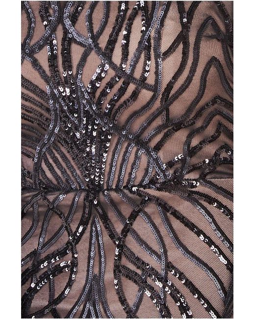 Goddiva Multicolor Long Sleeve Sequin Flame Maxi