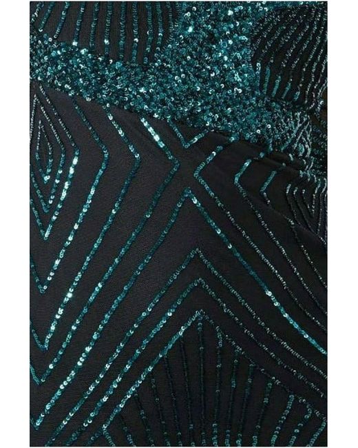 Goddiva Green Scalloped Hem Starburst Midi Dress