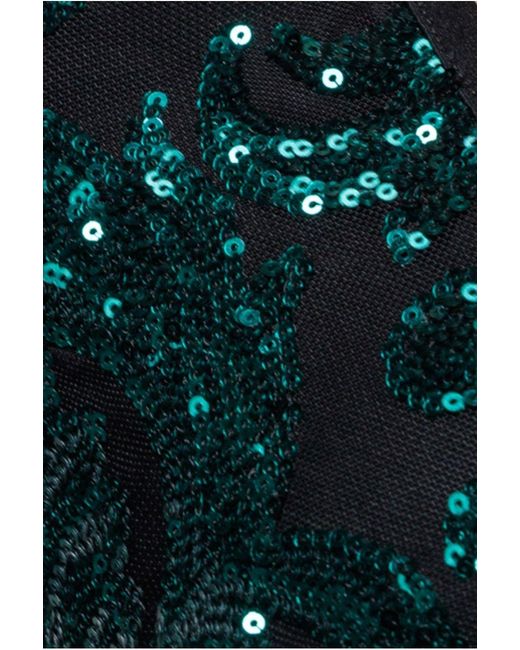 Goddiva Blue Sequin Tassel Maxi Dress With Thigh Slit