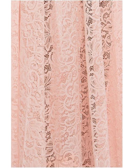 Goddiva Pink Scuba Boobtube Peplum Corset With Floral Lace A-Line Maxi Skirt With Scarf