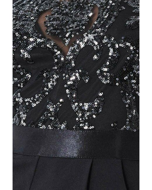 Goddiva Black Tassel Sequin Jumpsuit
