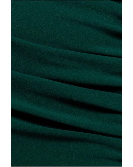 Goddiva Green Pleated One Shoulder Bardot Fit And Flare Maxi Dress