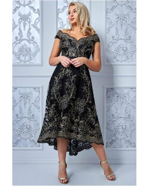 goddiva embroidered midi dress
