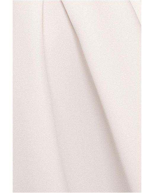 Goddiva White Contrast Halter Neck Pleated A Line Midaxi Dress