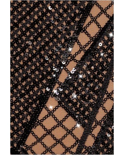 Goddiva Natural Geometric Sequin Plunge Maxi