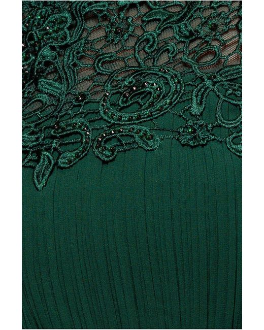 Goddiva Green Crochet & Pleated Top Midi