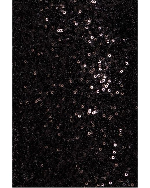 Goddiva Black Sequin Off The Shoulder Velvet Bow Midi Dress