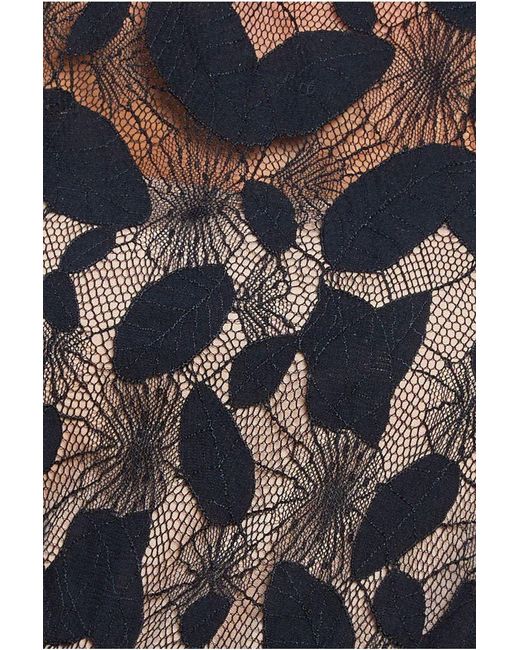 Goddiva Black Lace Front Split Long Sleeve Maxi Dress