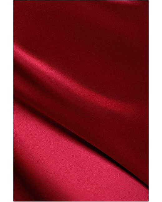 Goddiva Red Cowl Neck Back Wing Satin High Low Midi Dress