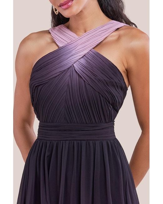 Goddiva Front Crossover Lurex Split Maxi - Rose main image 0