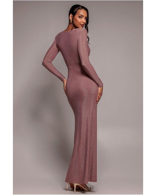 Goddiva Multicolor Front Crossover Lurex Split Maxi