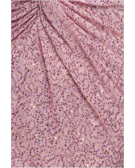 Goddiva Pink Twisted Front Sequin Maxi Dress