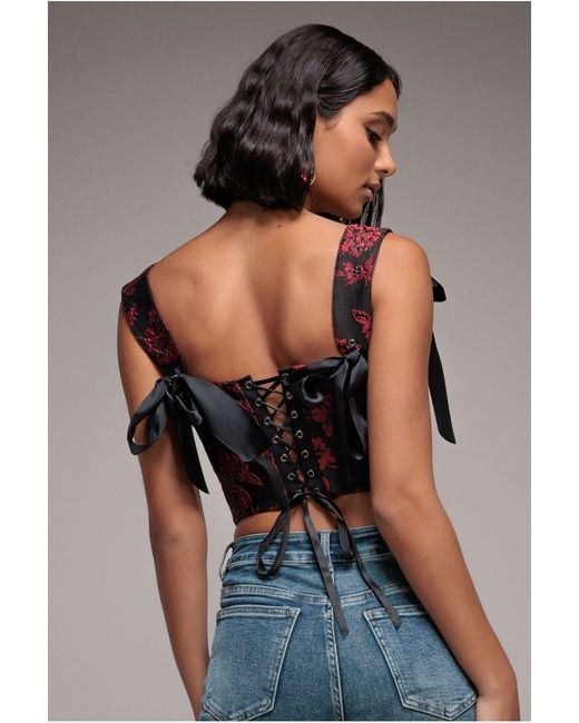 Goddiva Black Jacquard Multiway Removable Strap Corset